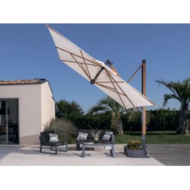 Зонт профессиональный 3х4 м Galileo Wood имитация ироко / слоновая кость