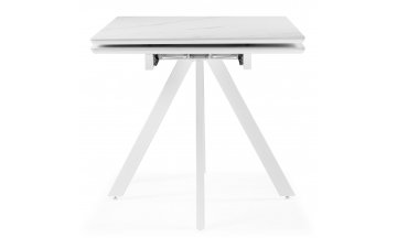 Керамический стол Вилли 140 (200) х 80 белый мрамор alpin white / snow white / белый