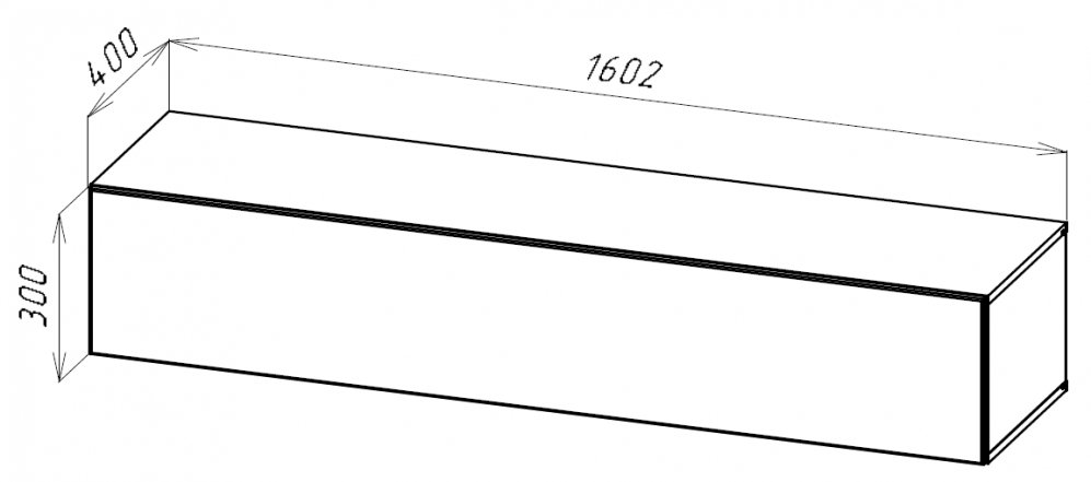 Шкаф навесной Лоук Т-3 чёрный / чёрный глянец