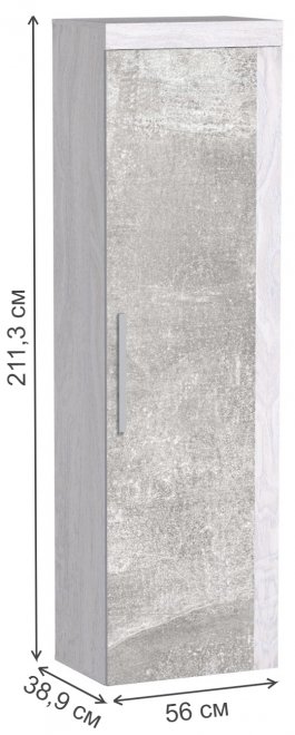 Шкаф Леон 5 ясень анкор светлый / ателье светлый с одной полкой