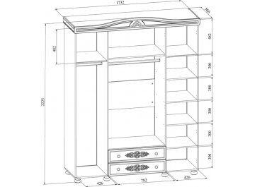 Шкаф распашной Ассоль плюс АС-28 ваниль