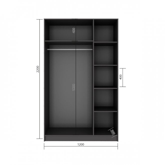 Шкаф Бостон 120 графит