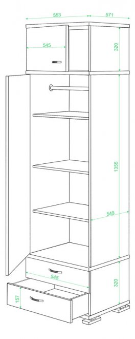 Шкаф КС-15 Ш шамони-ч