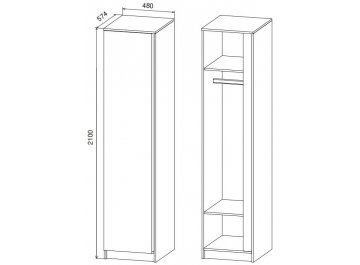 Шкаф Марли МШК 480.1/2