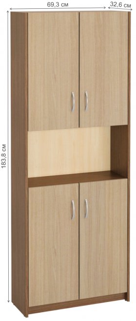 Шкаф Милана-15 ясень темный / ясень светлый