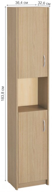 Шкаф Милана-16 левый ясень светлый