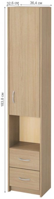 Шкаф Милана-18 правый ясень светлый