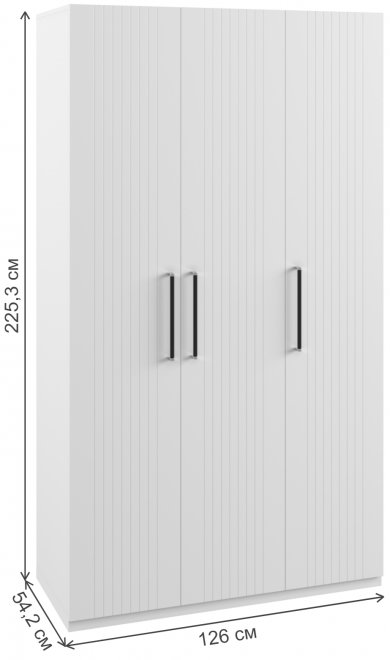 Шкаф Венеция 1260 белый шагрень / белый