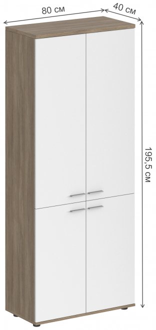 Шкаф SG.801 дуб темный / белый