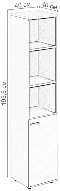Шкаф SG.832 правый дуб светлый