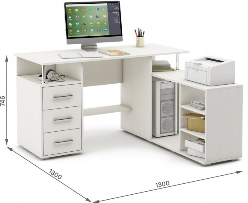 Компьютерный стол Амбер-12 белый