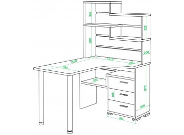 Компьютерный стол Домино СР-132-150 КБЕ-правый