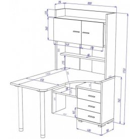 Компьютерный стол Домино СР-133-150 КВ-левый