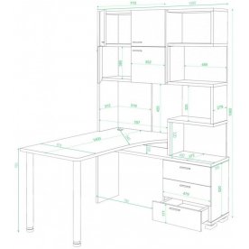 Компьютерный стол Домино СР-500М/140 КШК-Ч-левый