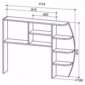 Компьютерный стол Галерея 1200 (с радиусной надстройкой) ясень шимо темный / крем / рисунок Париж