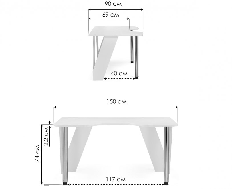 Компьютерный стол КСТ-116 дуб делано