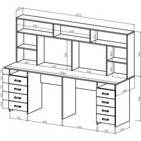 Компьютерный стол Найт-15 с надстройкой