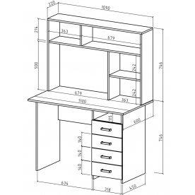 Компьютерный стол Найт-5 с надстройкой