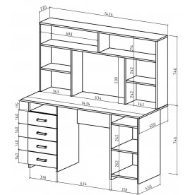 Компьютерный стол Найт-8 с надстройкой
