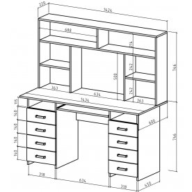 Компьютерный стол Найт-9К с надстройкой