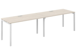 Компьютерный стол SG.221 2400х600х750 40х40 дуб светлый / белый