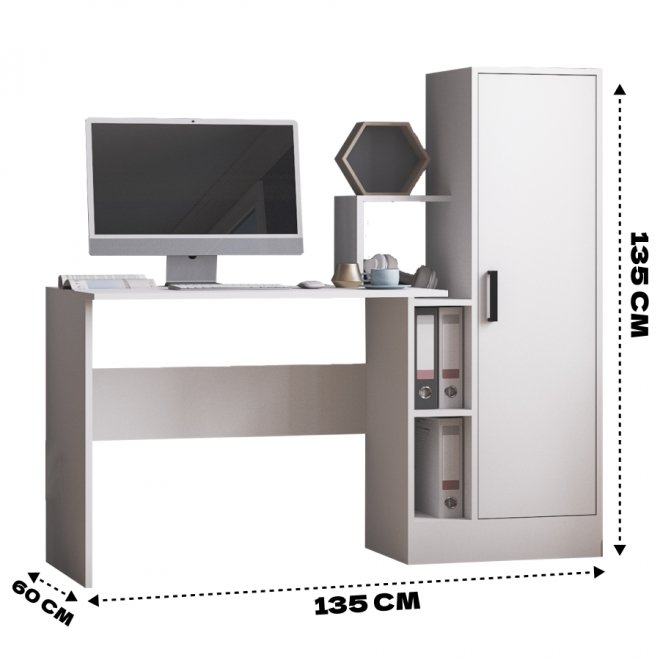 Компьютерный стол СКМ-2 белый