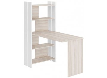 Компьютерный стол со стеллажом СТЛ-ОВ и столешницей 130Прям без тумбы белый