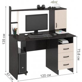 Компьютерный стол Студент-Класс М венге цава / дуб молочный