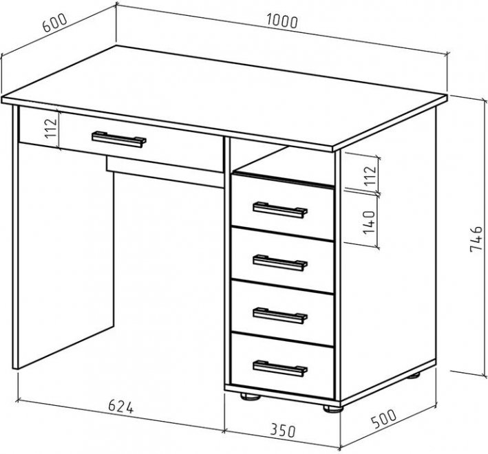 Письменный стол Остин 3Я правый дуб сонома