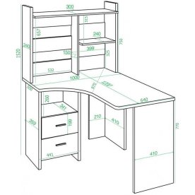 Письменный стол Домино Lite СКЛ-Угл120+НКЛ-100 КБЕ левый