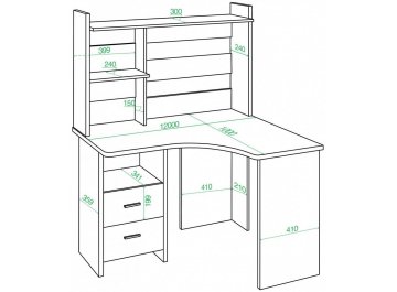 Письменный стол Гарина СКЛ-Угл120+НКЛ-120 Ш-Ч левый