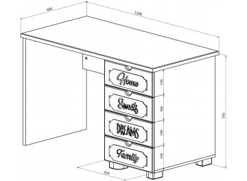 Письменный стол ДримСтар ДС-3