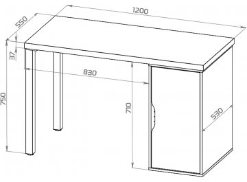 Письменный стол Ингар 1/ДВ/T