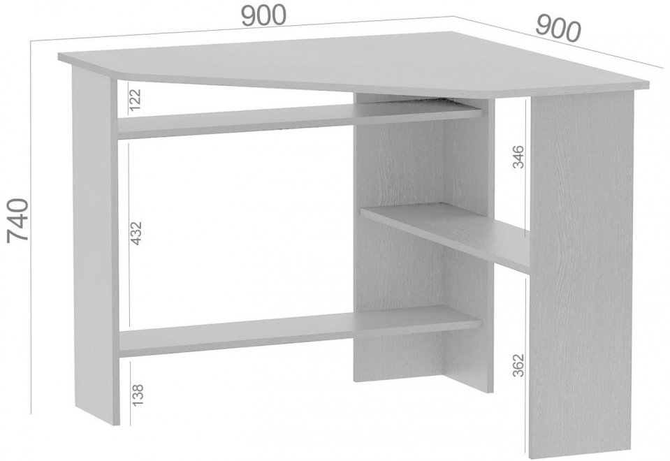 Письменный стол КСТ-02 бетон