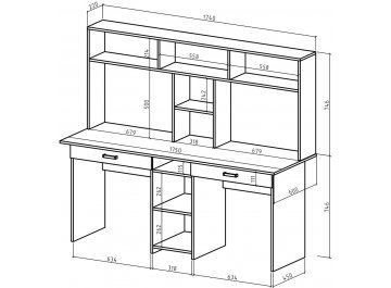 Письменный стол Лайт-10Я с надстройкой