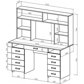 Письменный стол Лайт-9Я с надстройкой