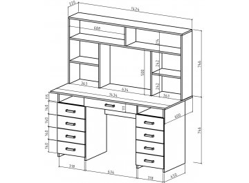 Письменный стол Лайт-9Я с надстройкой