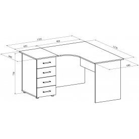 Письменный стол ОФ-10+ОФ-20