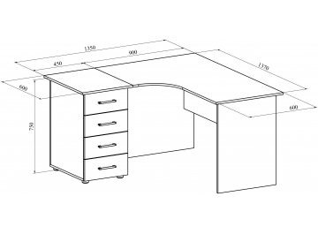 Письменный стол ОФ-10+ОФ-20