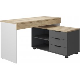 Письменный стол Скайлайт СЛ-22К блэквуд ячменный / графит / белый / меренга