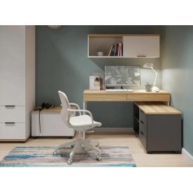 Письменный стол Скайлайт СЛ-22К блэквуд ячменный / графит / белый / меренга