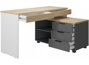 Письменный стол Скайлайт СЛ-22К блэквуд ячменный / графит / белый / меренга