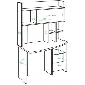 Письменный стол СКЛ-Крл120+НКЛХ-120