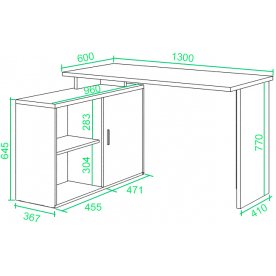 Письменный стол СКЛ-ПРЯМ130+ТБЛ-2