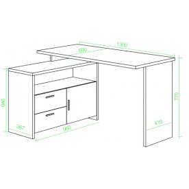 Письменный стол Беланта-ПРЯМ130+ТБЛ