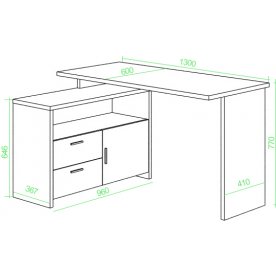 Письменный стол СКЛ-ПРЯМ130Р+ТБЛ