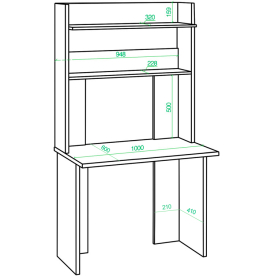 Письменный стол СКЛ-Прям150Р