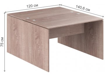 Письменный стол Skyland Wave W2ST 127 120х140,6х75 двухместный