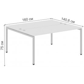 Письменный стол Skyland XTEN-S XWST 1614 1600х1406х750 двухместный