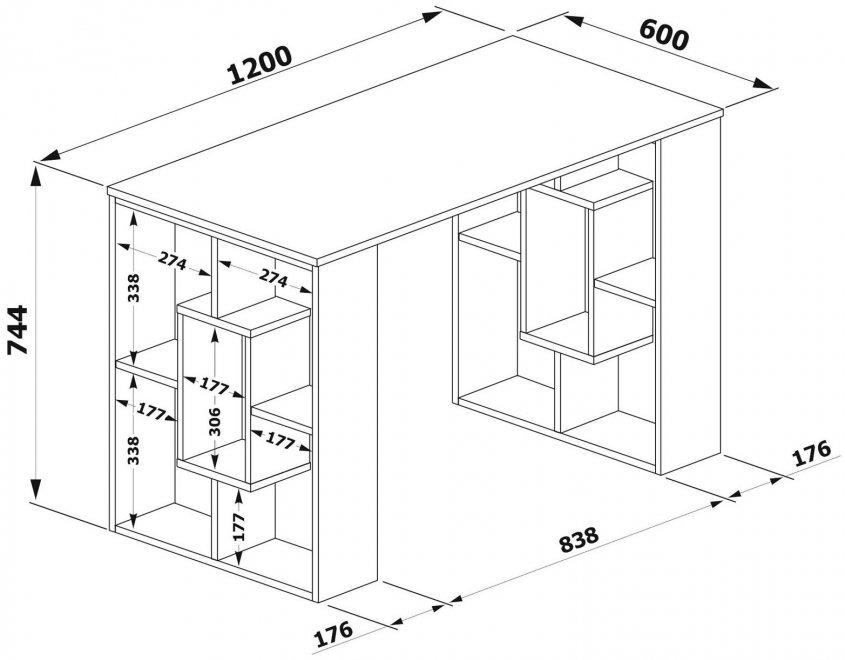 Письменный стол СПМ-15 венге / беленый дуб